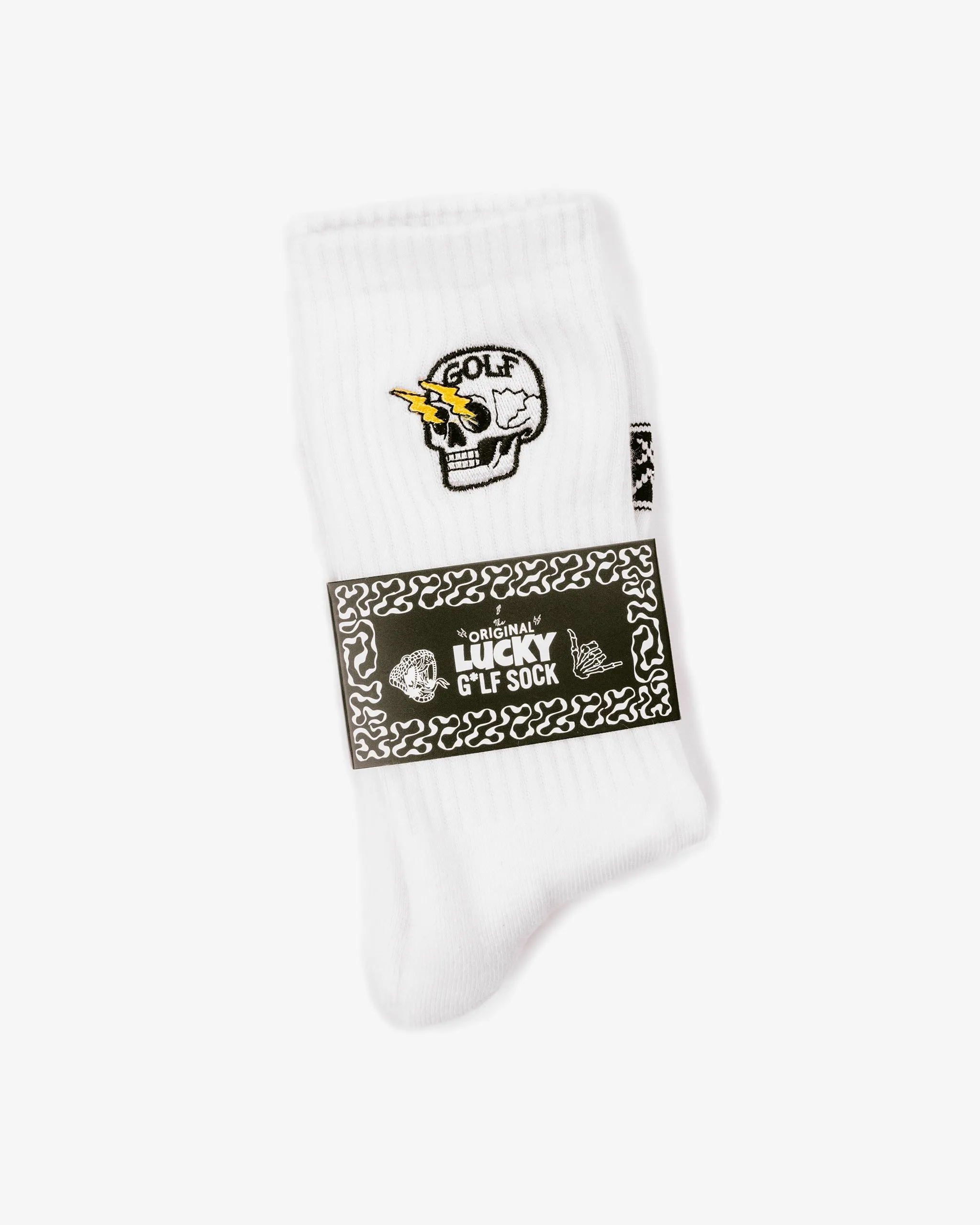 Shocker Skull Crew Sock - White